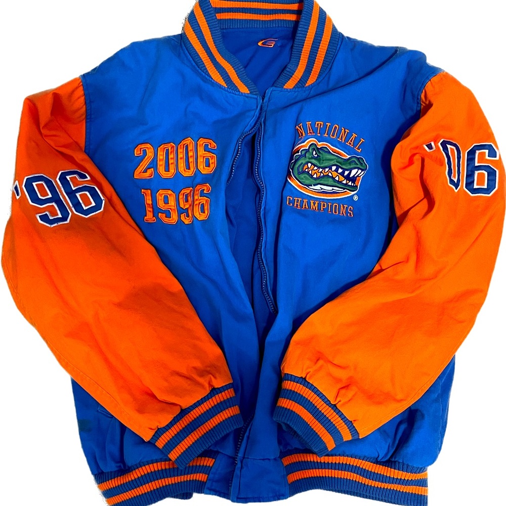 VINTAGE FLORIDA GATORS REVERSIBLE CHAMPIONSHIP JACKET.